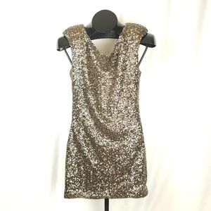 MINKPINK Firework Sequin Minidress in Gold Size S